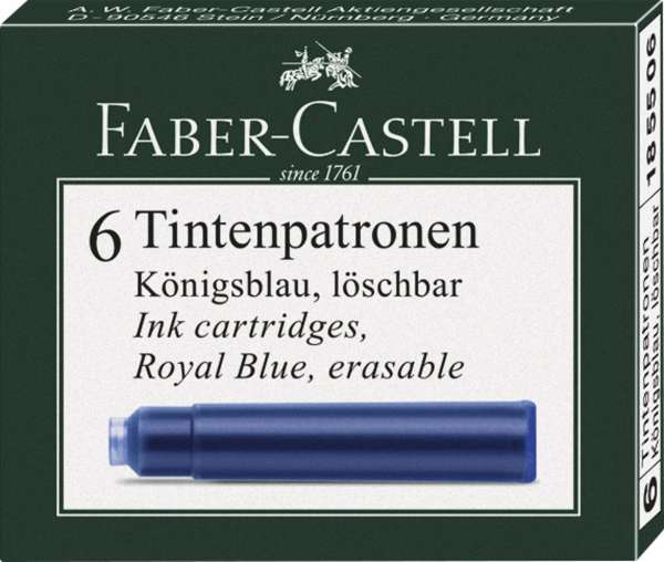 Faber-Castell Tintenpatronen Standard blau 6er, 185506