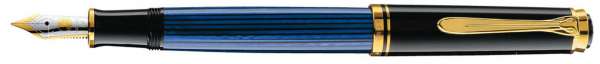 Pelikan Füllhalter Souverän M400 Schwarz-Blau - Goldfeder 14kt-M 985895