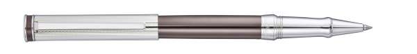Waldmann 0157 Edelfeder Rollerball, Korn-/Linien-Design silber / PVD schoko