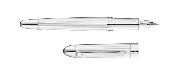 Waldmann 3100 Précieux Füllfederhalter, silber / Linien-design Stahlfeder B