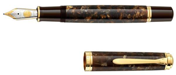 Pelikan Füllhalter Souverän M1000 Renaissance Brown - Goldfeder 18kt-M 825863