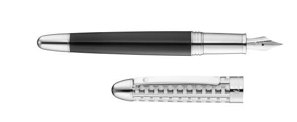 Waldmann 5745 Précieux Füllfederhalter, Lack schwarz / graviertes Meanderdesign Stahlfeder EF