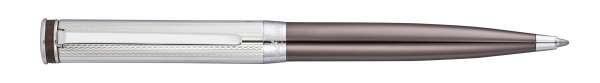 Waldmann 0155 Edelfeder Drehkugelschreiber, Korn-/Linien-Design silber / PVD schoko