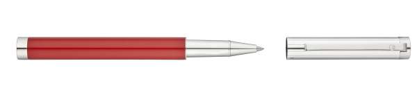 Waldmann 0370 Cosmo Rollerball, Linien-Design silber / Lack Metallic "Red-Fire"