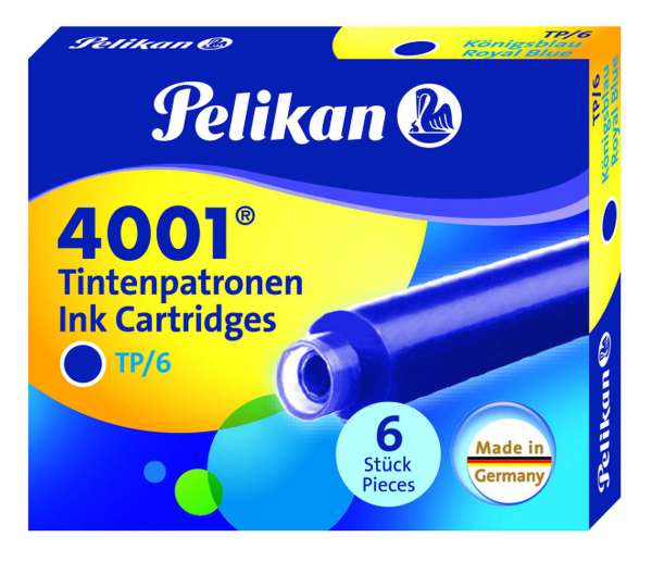 Pelikan Tintenpatrone 4001 TP/6 königsblau 6 Patronen, 301176