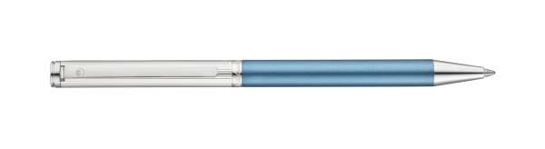 Waldmann 0357 Brio Drehkugelschreiber, Linien-Design silber / Lack Metallic "Ice-Blue"