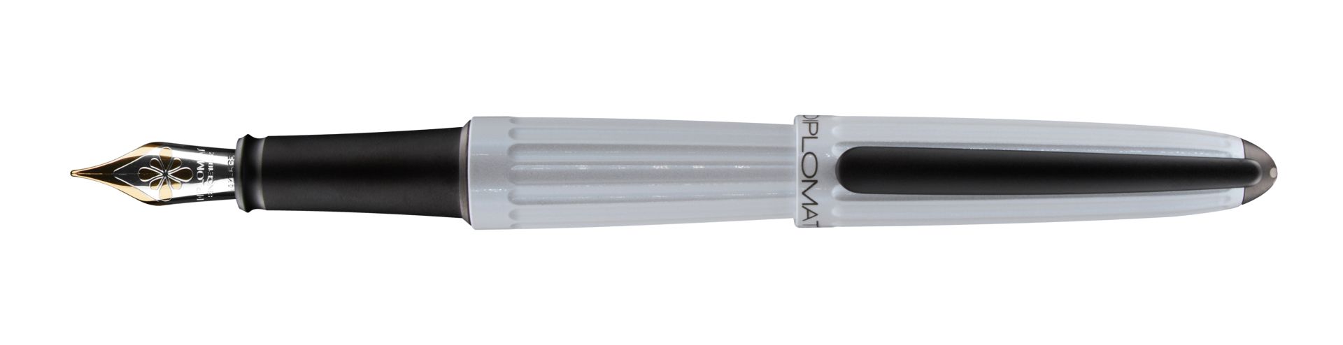 Cleo Classic Kolbenfüllhalter – Weiß Mit Goldfeder, Mittlere Feder (M), Made In Germany