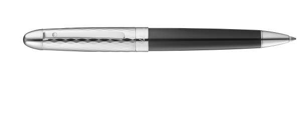Waldmann 3088 Précieux Kugelschreiber, Lack schwarz / feiner wellenförmiger Diamantschnitt