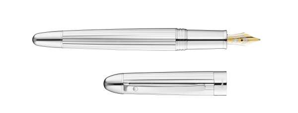 Waldmann 3103 Précieux Füllfederhalter, silber / Linien-design Goldfeder 18K B