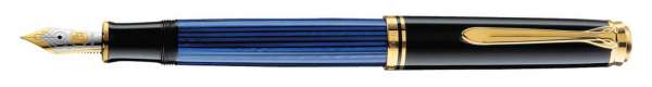 Pelikan Füllhalter Souverän M600 Schwarz-Blau - Goldfeder 14kt-M 988097