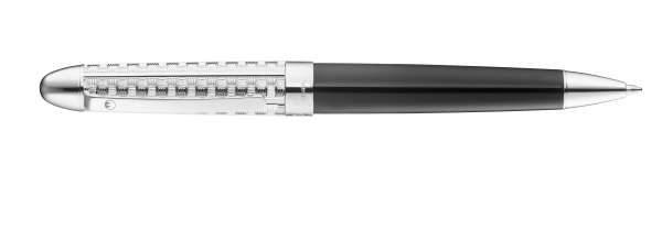 Waldmann 3106 Précieux Kugelschreiber, Lack schwarz / graviertes Meanderdesign