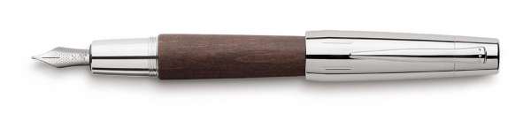 Faber-Castell Füllhalter e-motion Holz Chrom dunkelbraun, Feder B, 148213
