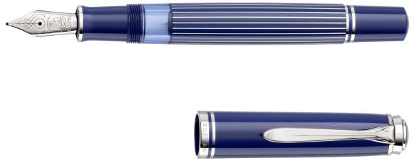 Pelikan Füllhalter M815 Metal Striped Blue, Feder B 300014601 - Special Edition