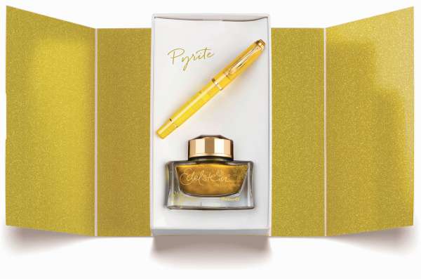 Pelikan Füllhalter M200 - Pyrite Geschenkset - Feder F - 400210494 - Special Edition